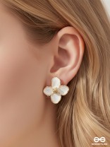 IVORY FLARE- GENTLE OFF-WHITE BLOOM STUDS