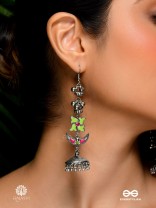 FOLK FLARE- OXIDISED STATEMENT EARRING