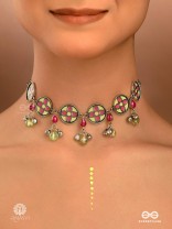 FOLK BLOOM - OXIDISED FLORAL ENAMELEED CHOKER