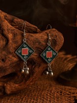 KITE POP - GEOMETRIC OXIDISED EARRING