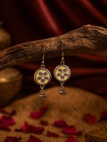 DAISY BELLS - ENAMELLED FLORAL OXIDISED EARRING