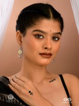 DAISY BELLS - ENAMELLED FLORAL OXIDISED EARRING