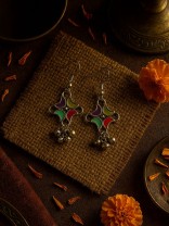 MOON BLOOM-  CRESCENT-SHAPED ENAMEL EARRINGS