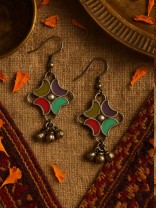 MOON BLOOM-  CRESCENT-SHAPED ENAMEL EARRINGS