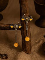 DIVINE GRAZE - OXIDISED NANDI EARRINGS