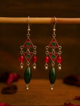 TINKLE TANGO - TRIANGLE MOTIF OXIDISED EARRING