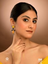 DESERT GEM- MULTI-STONE OXIDISED DANGLE EARRING