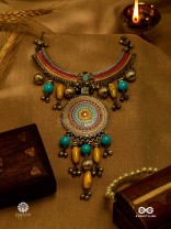 SUNBURST DREAM - ENAMELLED TRIBAL NECKLACE
