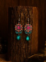 BLOOM BURST – RED ENAMEL FLOWER EARRING