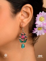 BLOOM BURST – RED ENAMEL FLOWER EARRING