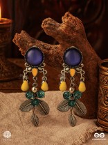 FOREST FLAIR - OXIDISED LEAF EARRING