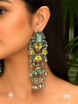 BREEZY RHYTHM - ENAMELLED OXIDISED DANGLE EARRING