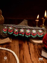 TRIBAL TANGO - OXIDISED AND CHARM NECKLACE