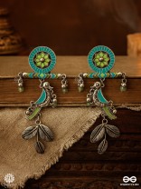 BREEZY CHIRP - PLAYFUL PASTEL OXIDISED EARRING