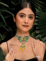TROPIC TWINES  –  GREEN GEM MULTILAYERED NECKLACE