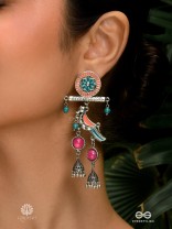 CHIRPY BEATS - QUIRKY ENAMELLED OXIDISED EARRINGS