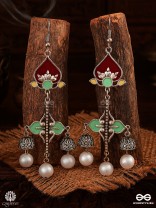 PEARL BLOOM – FOLK OXIDISED ENAMELLED EARRING