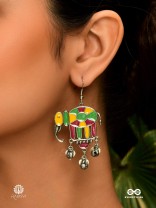 TUSKER TALE – TRIBAL ELEPHANT OXIDISED EARRING
