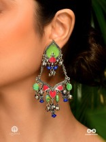 LEAFBEAT – OXIDISED ENAMELLED EARRINGS