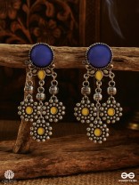 FLORA DROP – MODERN YELLOW DOT OXIDISED EARRINGS 