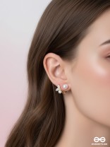 PEARL TENDRIL – DELICATE LEAFY PEARL STUDS WITH GOLDEN DETAILS