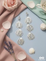 SHIMMER SHOWER – LUXE DROPLET EARRINGS IN SILVER TONES