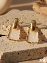 LUMINA ARC – CHIC WHITE ENAMEL DROP EARRINGS