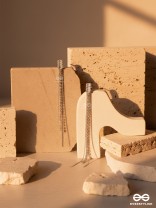 SILVER VEIL – SHIMMERING LONG DROP EARRINGS