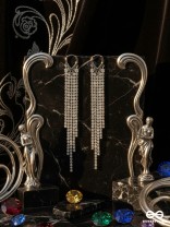 FROST FALL – LONG SHIMMERING STRAND SILVER EARRINGS