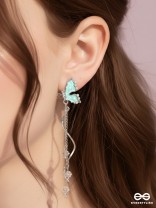 MINT GLIDE – DELICATE BUTTERFLY STRING DROP EARRINGS