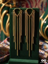 GOLD DRIZZLE – LONG FLOWY GOLD CHAIN EARRINGS