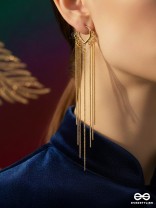GOLD DRIZZLE – LONG FLOWY GOLD CHAIN EARRINGS