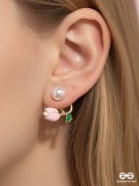 PINK BUDLET – SOFT FLORAL PEARL STUDS