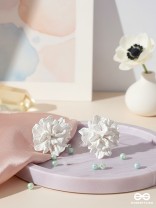 THE PETAL CLOUD – CARVED FLORAL STUD EARRINGS