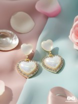 LUMI HEART CHARM – SOFT TOP HEART WITH SPARKLE DROP EARRINGS