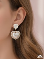 LUMI HEART CHARM – SOFT TOP HEART WITH SPARKLE DROP EARRINGS