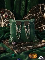 HEARTLINK- SILVER CHAINED BLACK HEART STUD