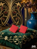 RUBY CUBE – SOLID RED STUD EARRINGS