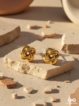 EMBER LOOP –INTERTWINED GOLDEN STUD EARRINGS