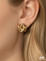 EMBER LOOP –INTERTWINED GOLDEN STUD EARRINGS