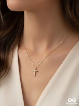 AXIS CROSS -MODERN CROSS PENDANT NECKLACE