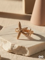 SANDY STAR – BEACHY ROSEGOLD STATEMENT RING