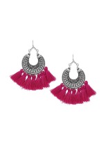 Ostentatious Pink Traditional Touch Tassel Earrings