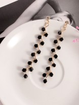 The Branched Elegance Dangling Earrings- Black