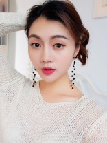 The Branched Elegance Dangling Earrings- Black