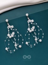 Precious Pearls of Snow Dangling Earrings