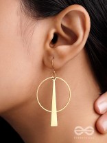 The Glittering Golden Geometric  Statement Earrings