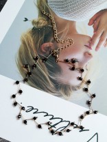The Showstopper Black and Gold Elegant Dainty Beaded Choker