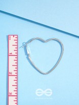 Love Me Like I do - Trendy Heart Hoops- Silver