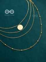 A Dainty Desire - Golden Multilayered Set of two Necklaces